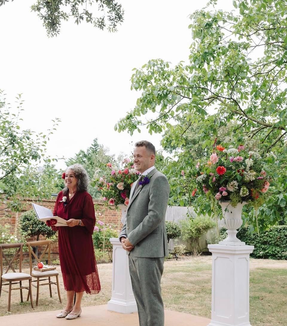 Leah and the groom waiting for the bride